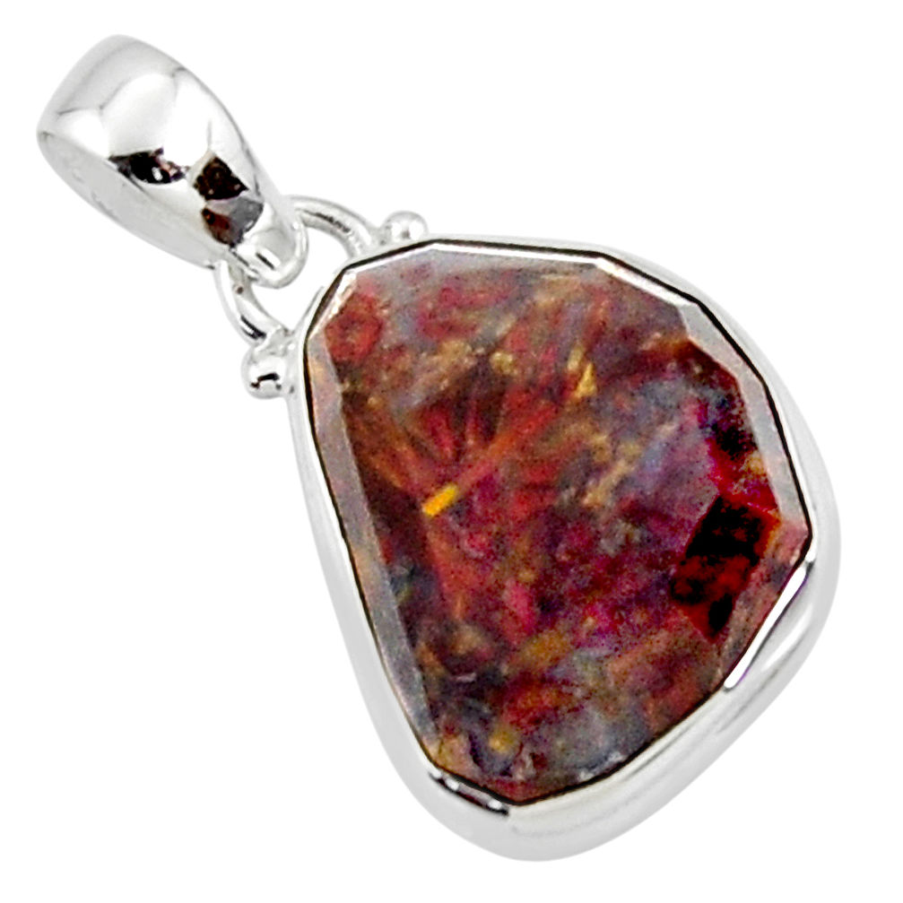 15.08cts natural brown pietersite (african) 925 sterling silver pendant r51089