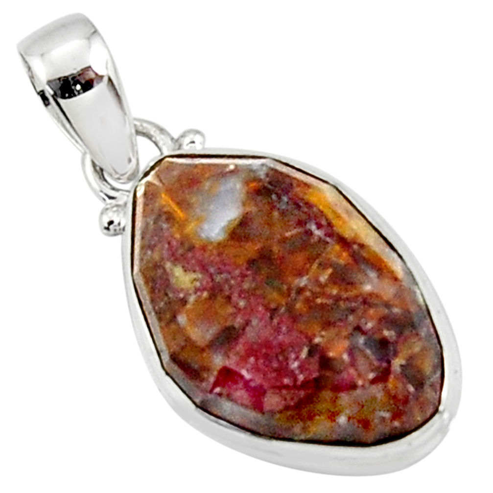 14.23cts natural brown pietersite (african) 925 sterling silver pendant r51091