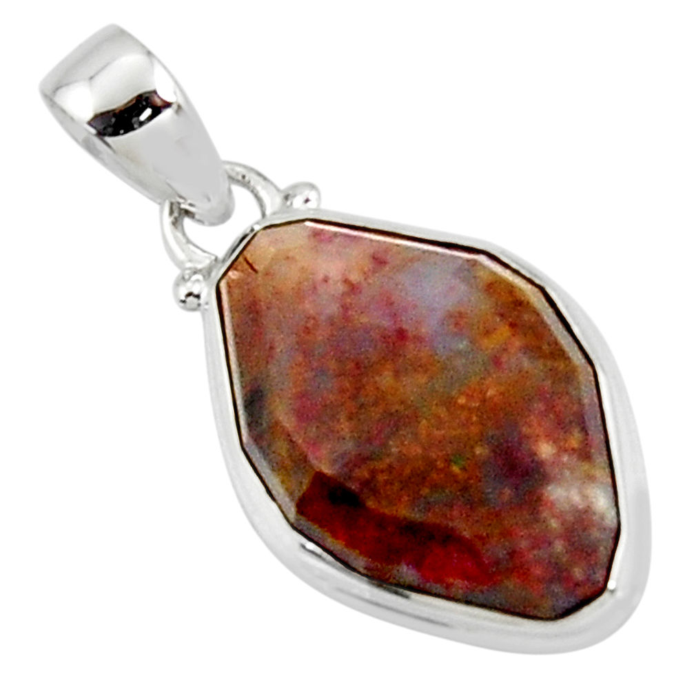 14.72cts natural brown pietersite (african) 925 sterling silver pendant r51092