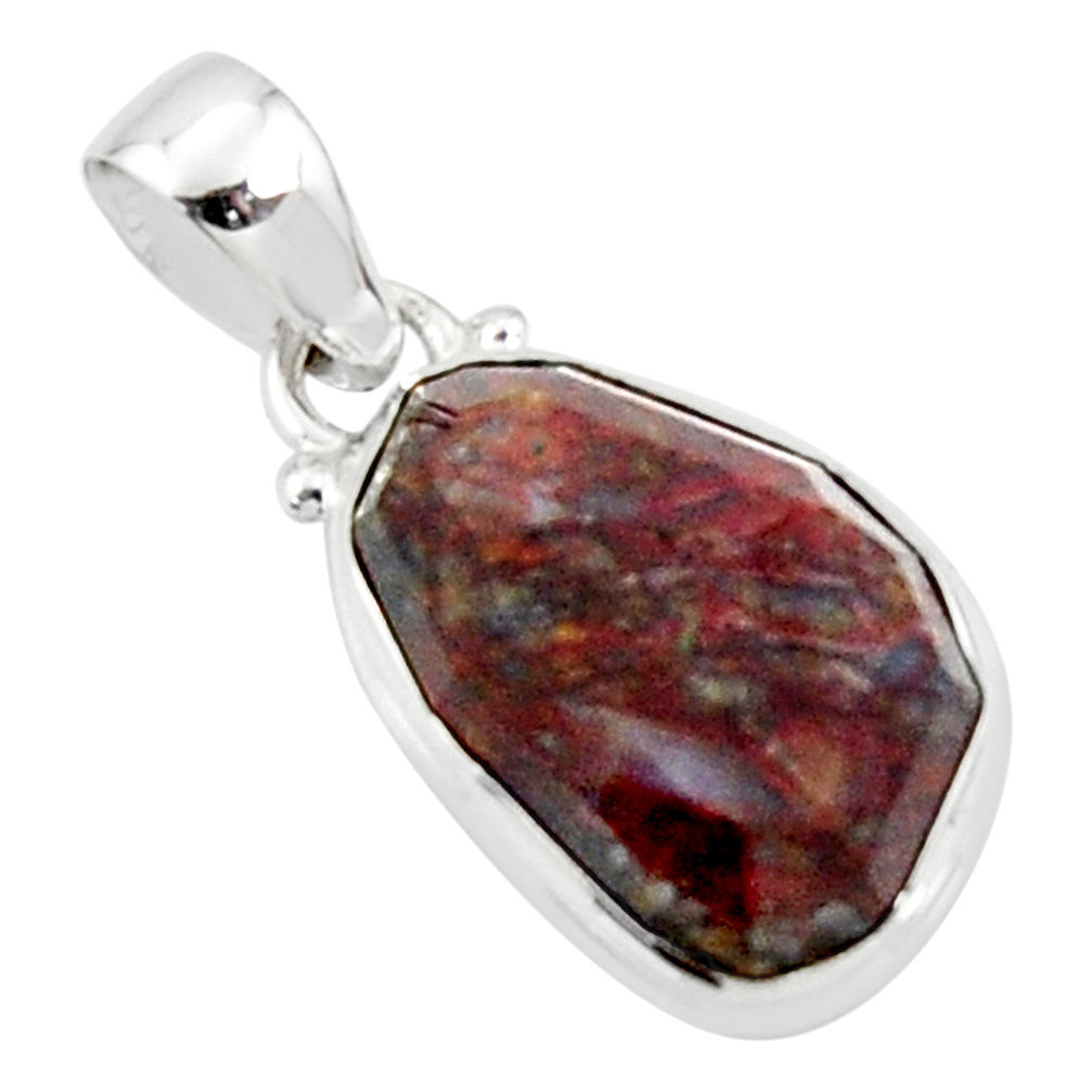 12.65cts natural brown pietersite (african) 925 sterling silver pendant r51094