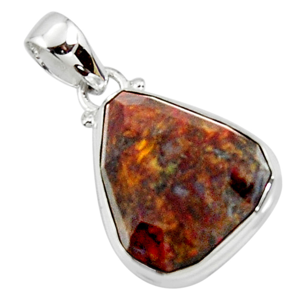 15.65cts natural brown pietersite (african) 925 sterling silver pendant r51098