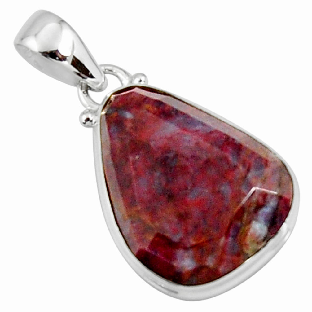 14.72cts natural brown pietersite (african) 925 sterling silver pendant r51100