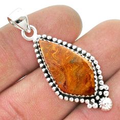 12.86cts natural brown pietersite (african) 925 sterling silver pendant u45618