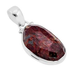 13.56cts natural brown pietersite (african) 925 sterling silver pendant y61870