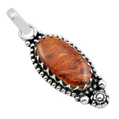 7.89cts natural brown pietersite (african) 925 sterling silver pendant y88534