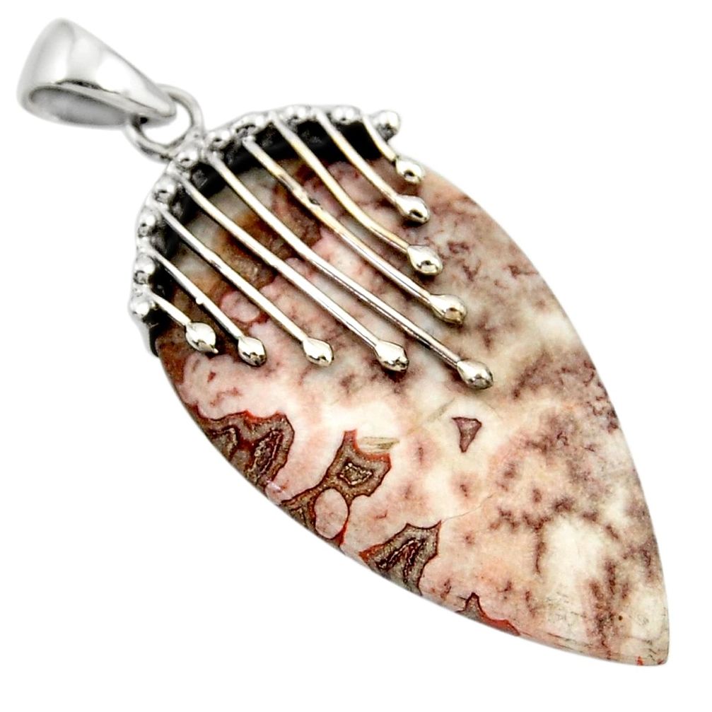  brown rosetta stone jasper 925 sterling silver pendant d45574