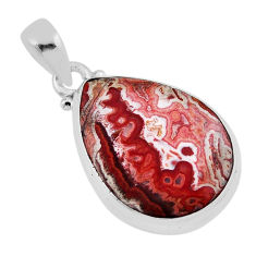 10.73cts natural brown rosetta stone jasper pear sterling silver pendant n38628