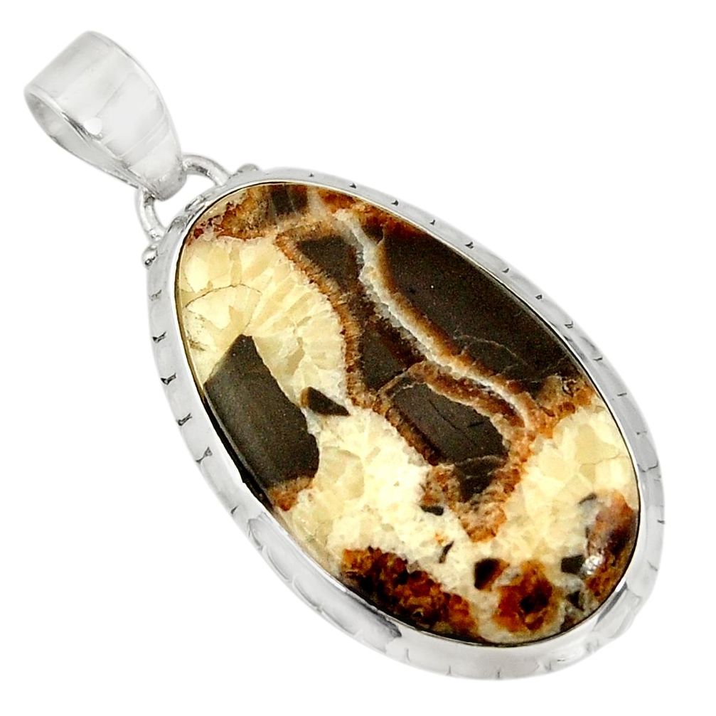  brown septarian gonads 925 sterling silver pendant d41508