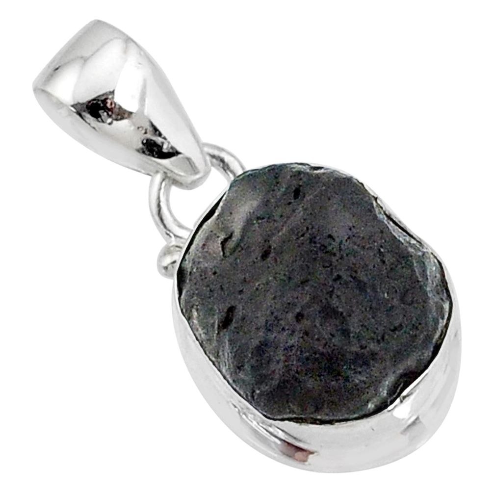 17.81cts natural brown shungite 925 sterling silver pendant jewelry r72968