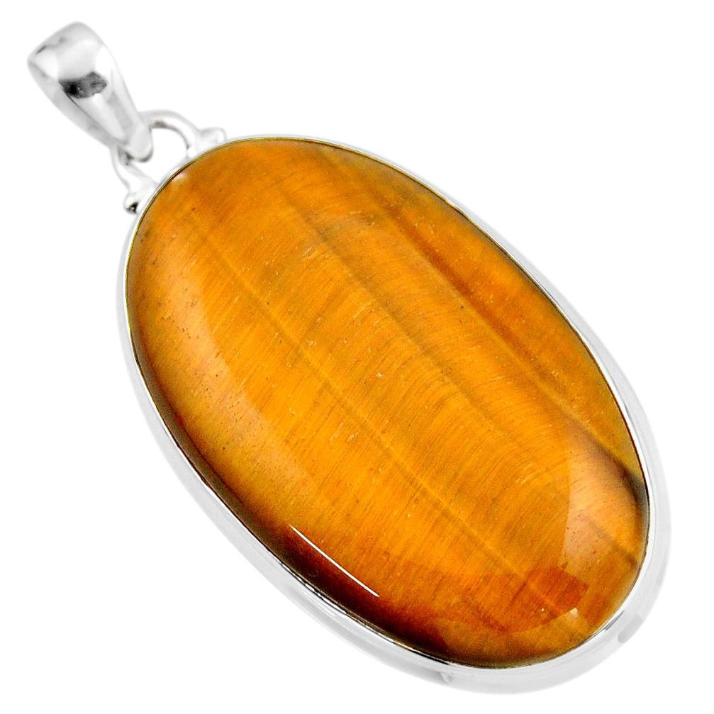 28.98cts natural brown tiger's eye 925 sterling silver pendant jewelry r53947