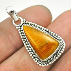 8.55cts natural brown tiger's eye 925 sterling silver pendant jewelry t53196