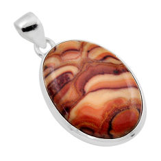 16.94cts natural brown wave rolling hills dolomite 925 silver pendant y88969