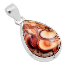 14.54cts natural brown wave rolling hills dolomite 925 silver pendant y88989