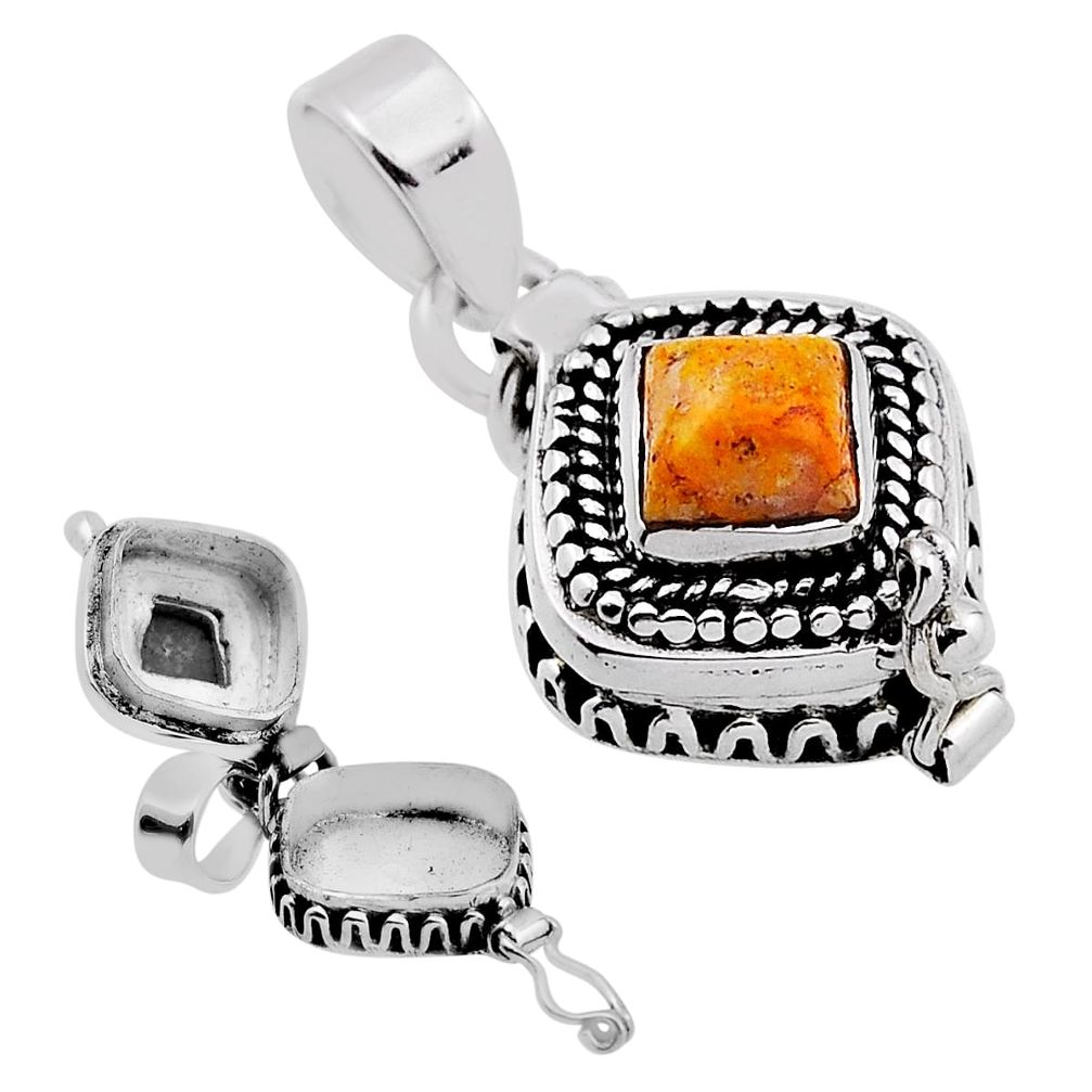 1.13cts natural bumble bee australian jasper silver poison box pendant n31966