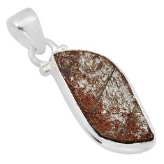9.32cts natural campo del cielo (meteorite) 925 sterling silver pendant y48333