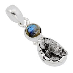 8.37cts natural campo del cielo fancy labradorite 925 silver pendant y93445