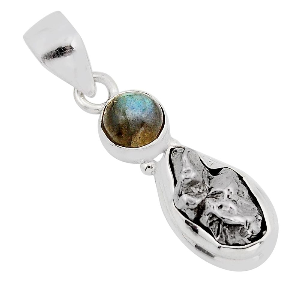 9.47cts natural campo del cielo fancy labradorite 925 silver pendant y93449