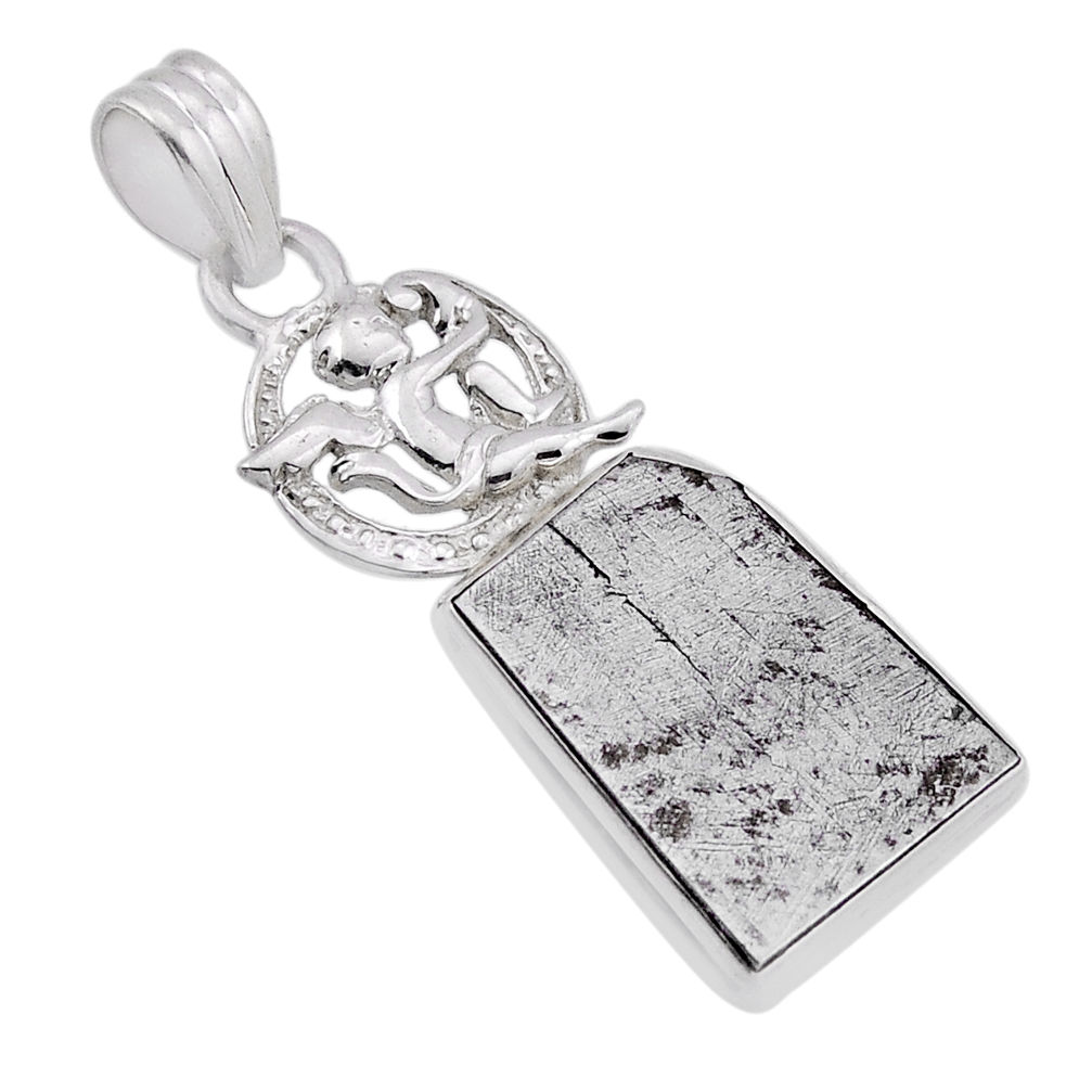 8.36cts natural campo del cielo fancy silver angel wings fairy pendant n51512