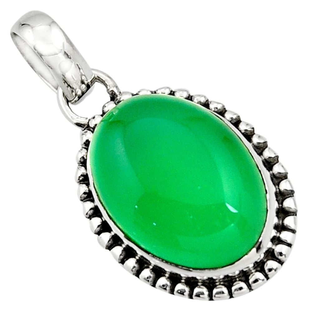 13.70cts natural chalcedony 925 sterling silver pendant jewelry r26501