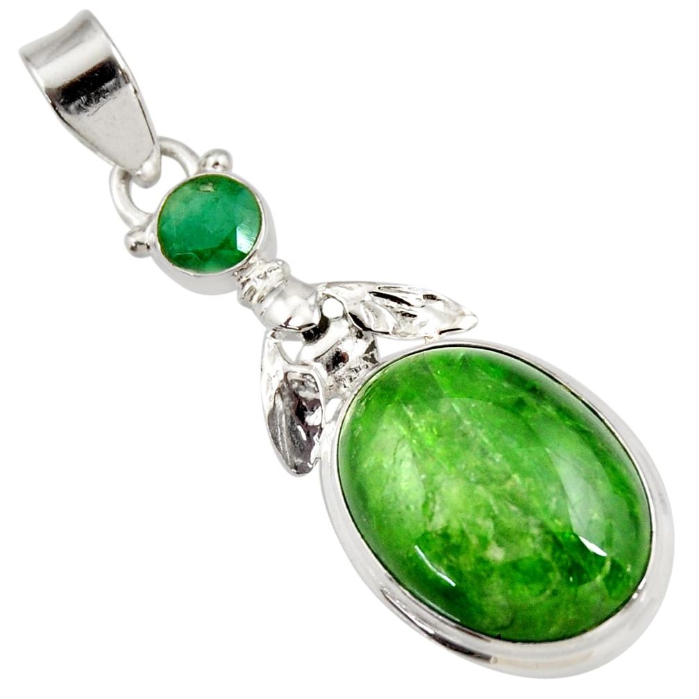  chrome diopside emerald 925 silver honey bee pendant d42016