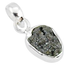 3.21cts natural diamond rough 925 sterling silver handmade pendant r79101