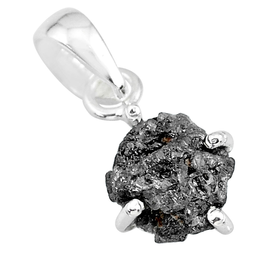 2.64cts natural diamond rough 925 sterling silver handmade pendant r91998