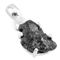 3.38cts natural diamond rough fancy 925 sterling silver handmade pendant r79151