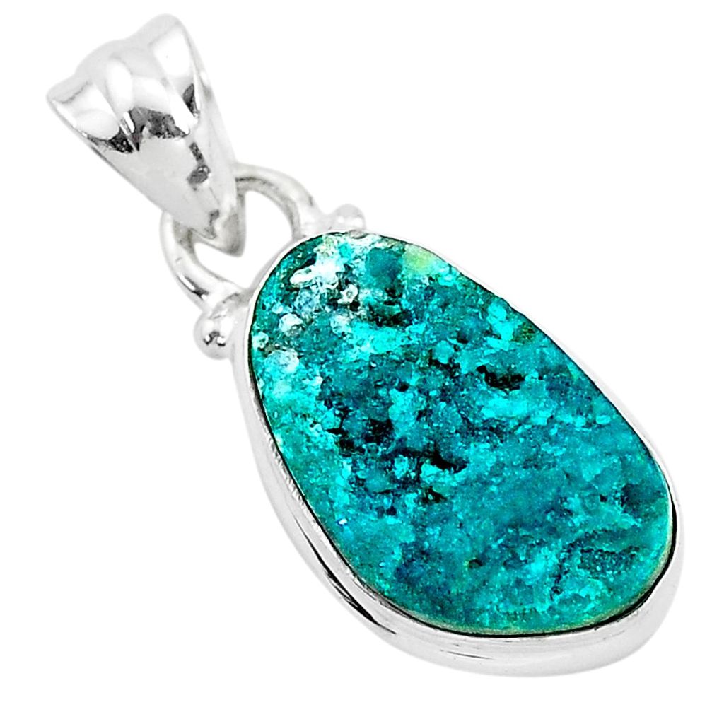 8.33cts natural dioptase 925 sterling silver handmade pendant jewelry t3164