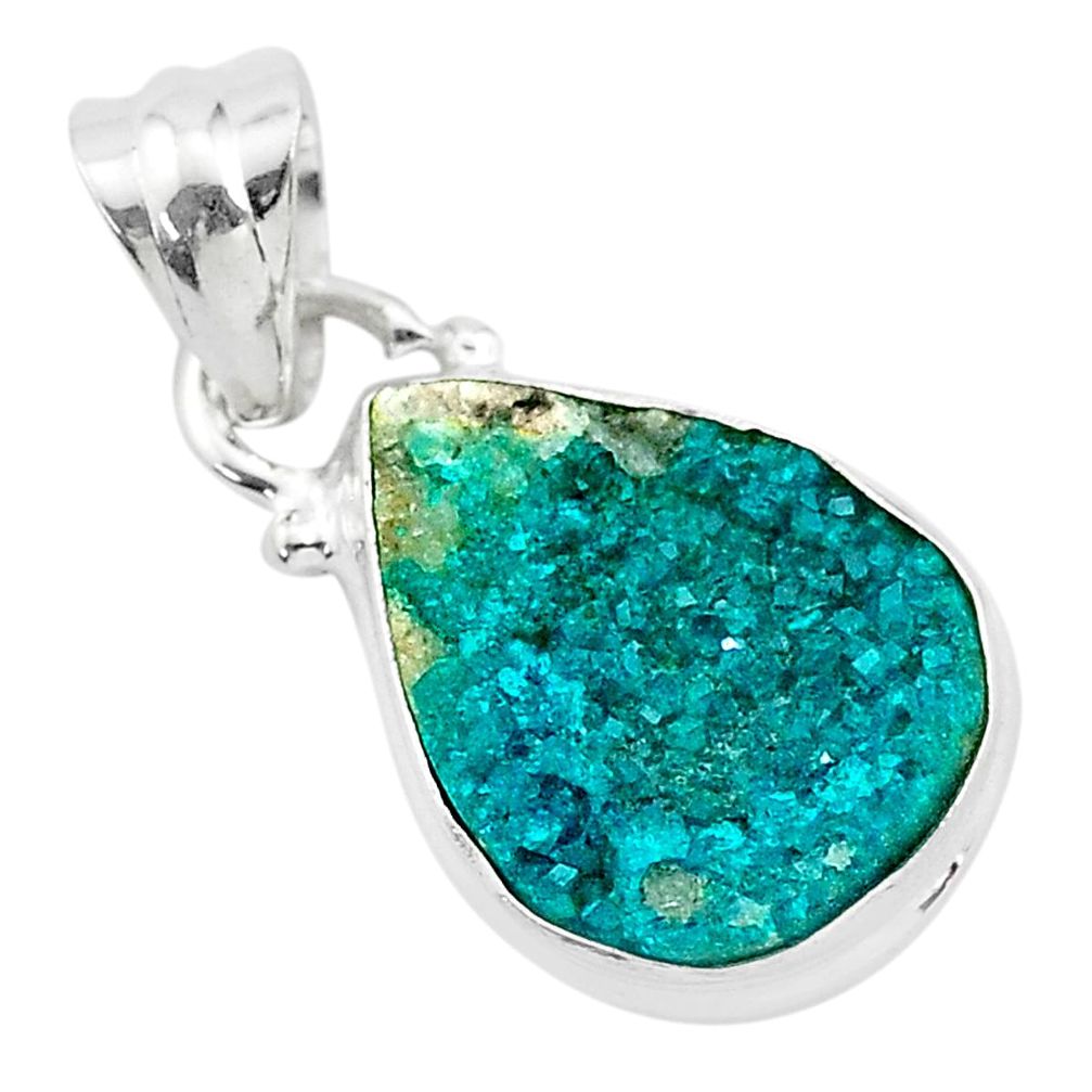 6.65cts natural dioptase 925 sterling silver handmade pendant jewelry t3171