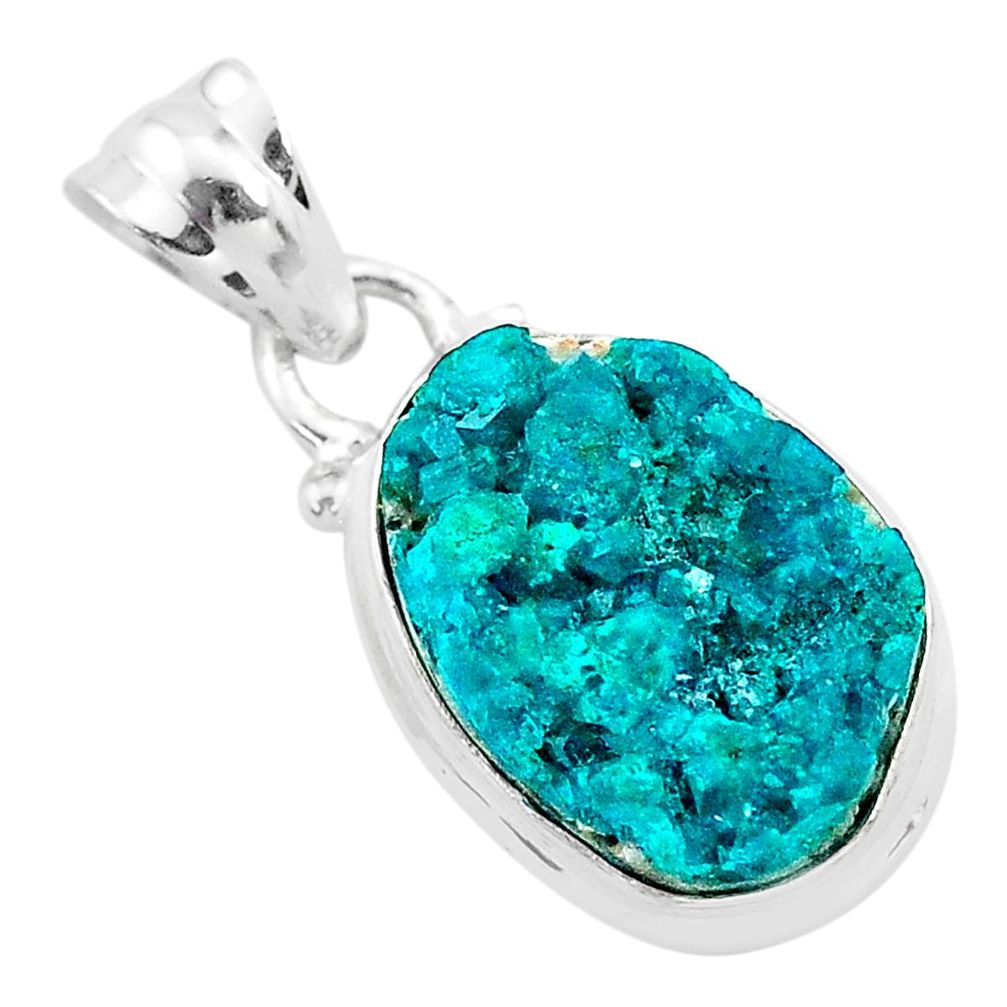 9.27cts natural dioptase 925 sterling silver handmade pendant jewelry t3173