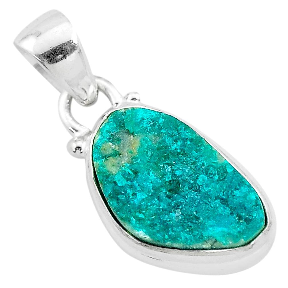 6.88cts natural dioptase 925 sterling silver pendant jewelry t3195