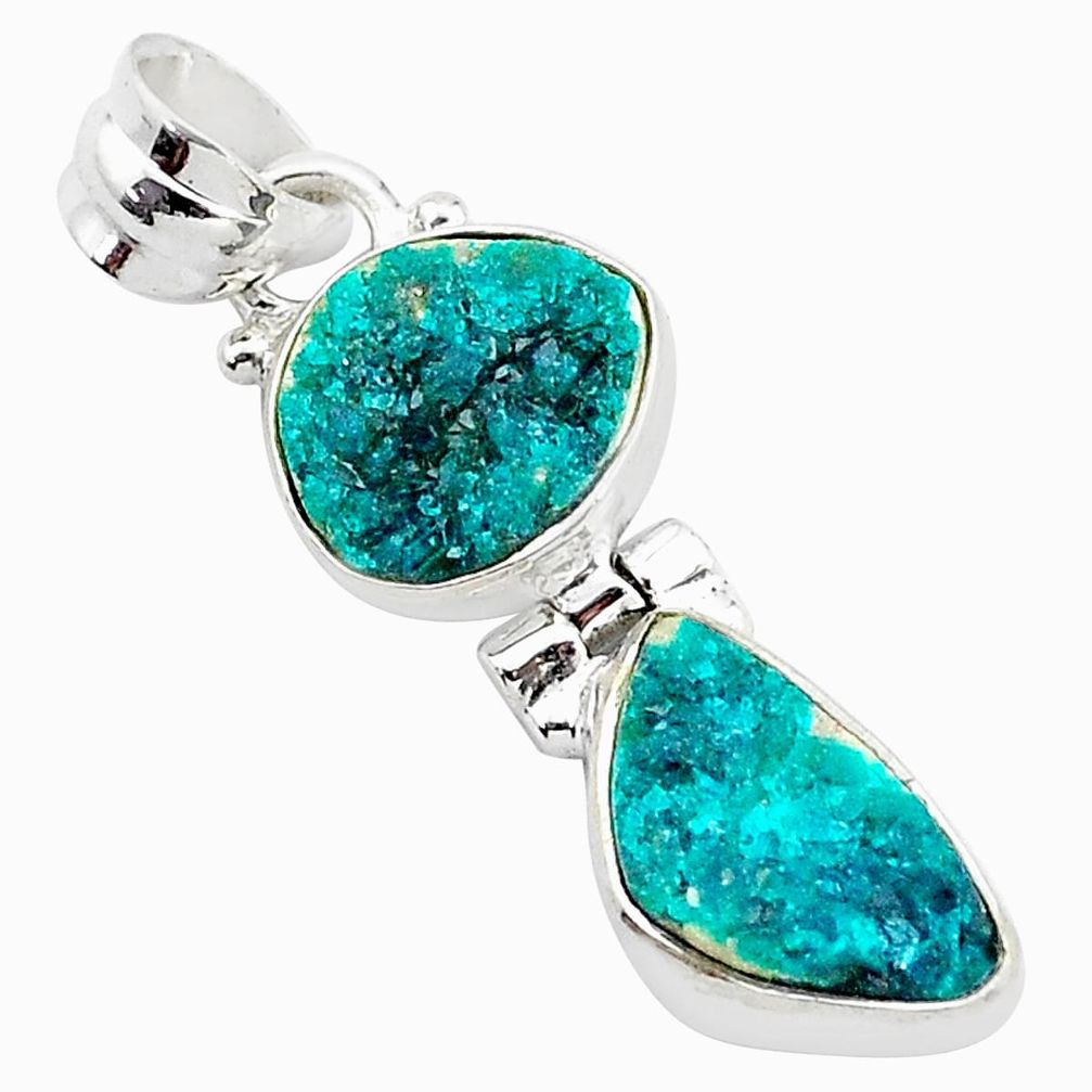 10.30cts natural dioptase fancy shape 925 sterling silver pendant jewelry t5810