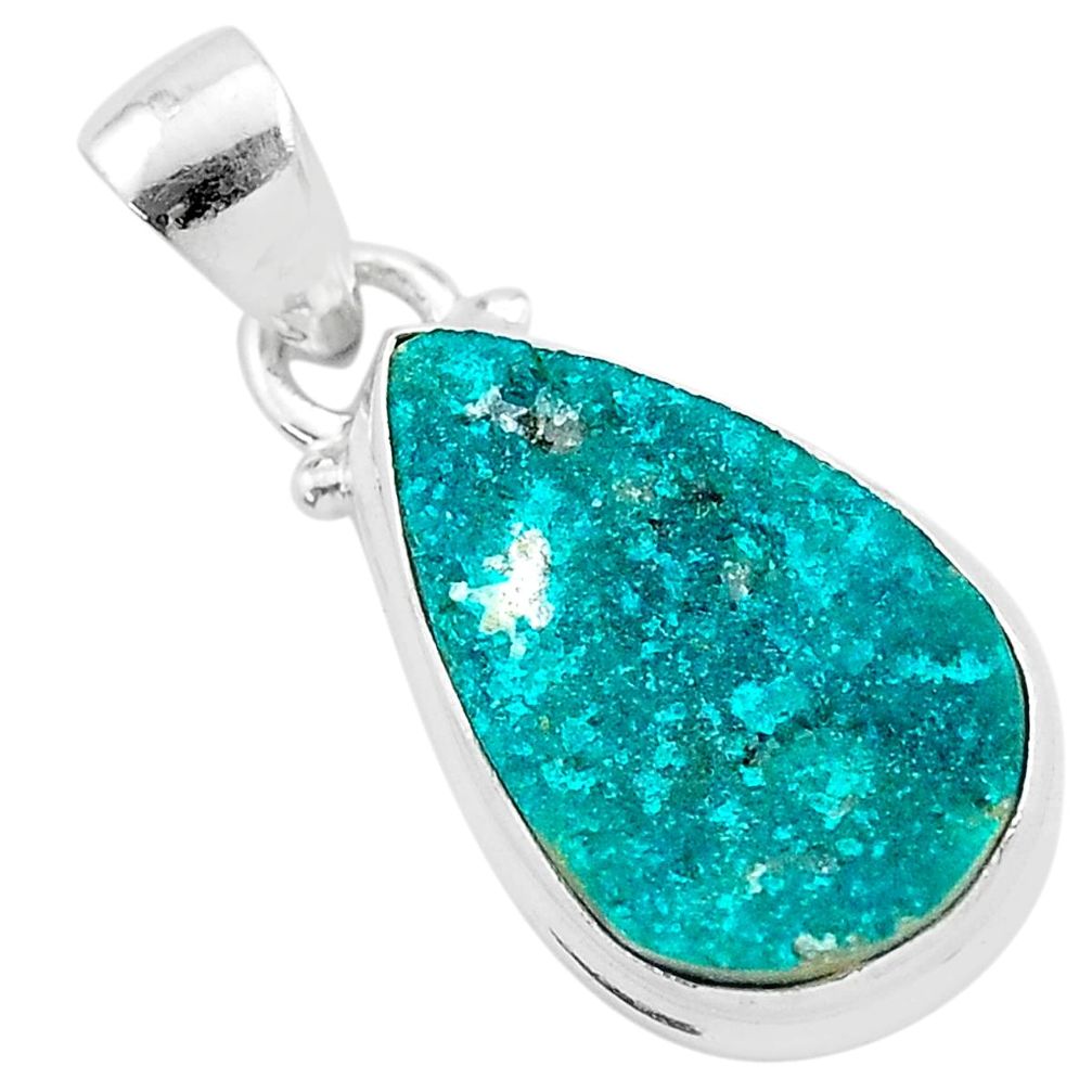 9.25cts natural dioptase pear 925 sterling silver pendant jewelry t3210