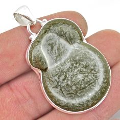 50.92cts natural fairy stone fancy 925 sterling silver pendant jewelry u45322