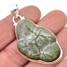 42.25cts natural fairy stone fancy 925 sterling silver pendant jewelry u45328