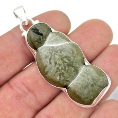 45.15cts natural fairy stone fancy sterling silver pendant jewelry u45347