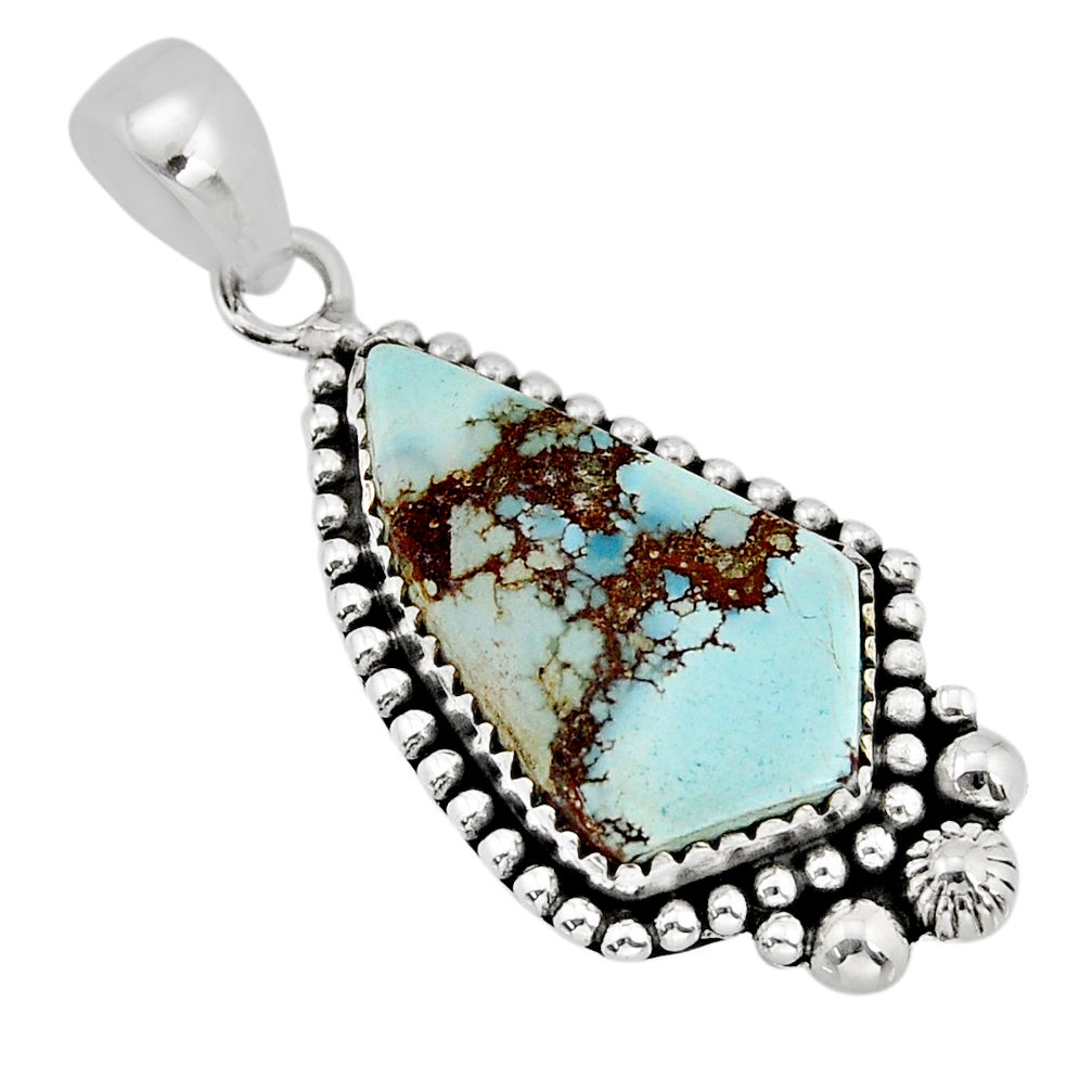 15.25cts natural golden hills turquoise fancy 925 sterling silver pendant y75584