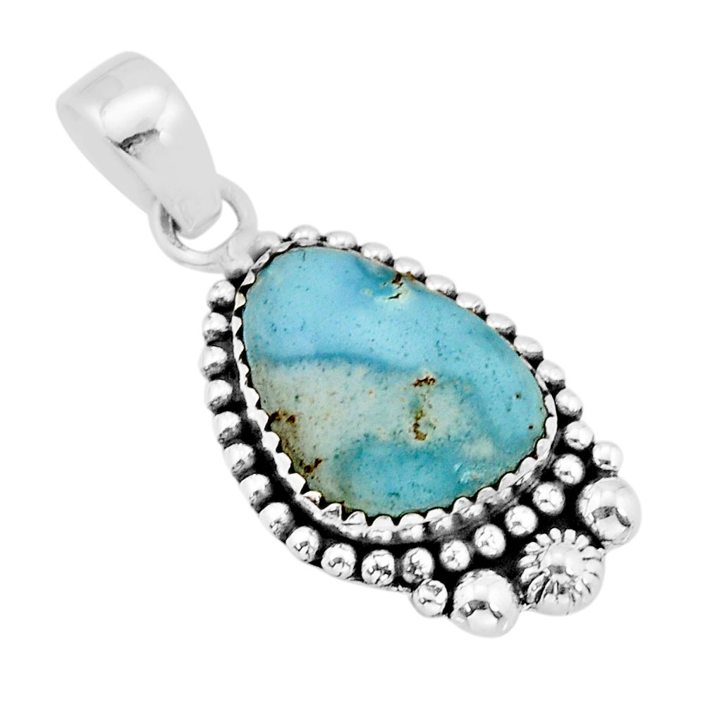 12.06cts natural golden hills turquoise fancy 925 sterling silver pendant y75585