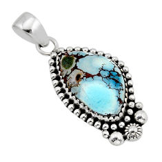 13.33cts natural golden hills turquoise fancy 925 sterling silver pendant y75588