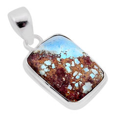 12.19cts natural golden hills turquoise octagan sterling silver pendant n48186