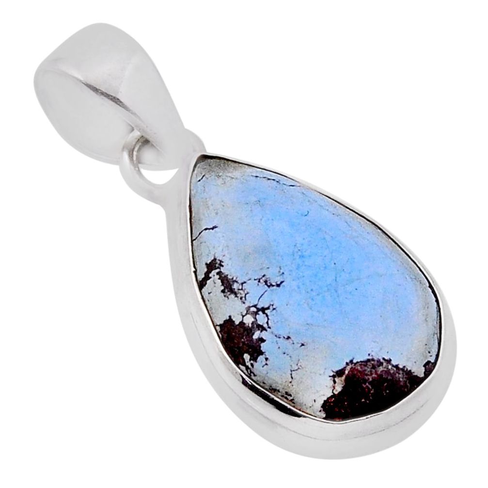 10.99cts natural golden hills turquoise pear 925 sterling silver pendant n48181