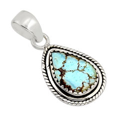 5.40cts natural golden hills turquoise pear 925 sterling silver pendant y75604