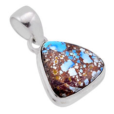8.21cts natural golden hills turquoise trillion sterling silver pendant n48188