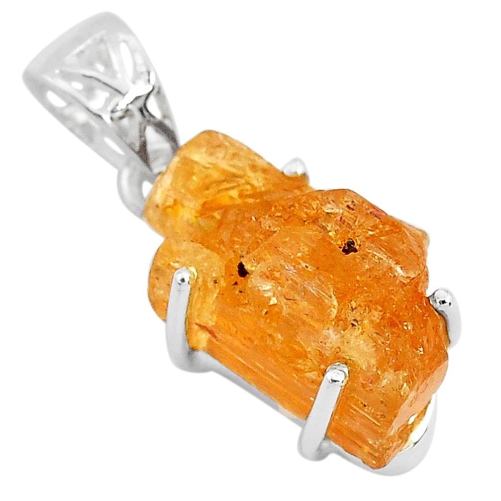 13.55cts natural golden imperial topaz 925 sterling silver pendant jewelry t6441