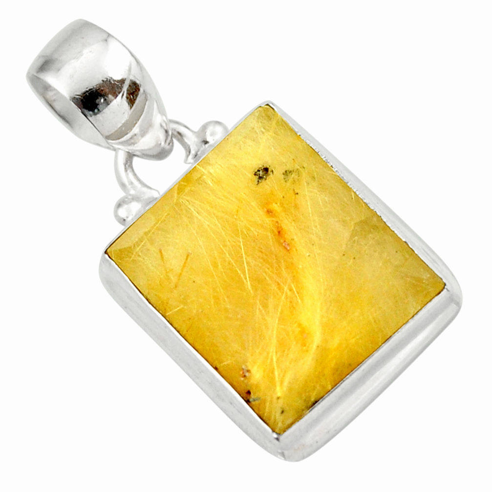  golden rutile 925 sterling silver pendant jewelry d41628