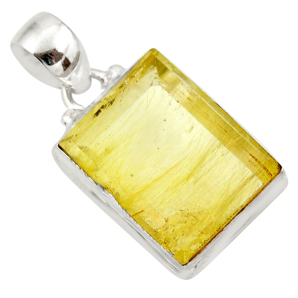  golden rutile 925 sterling silver pendant jewelry d41639