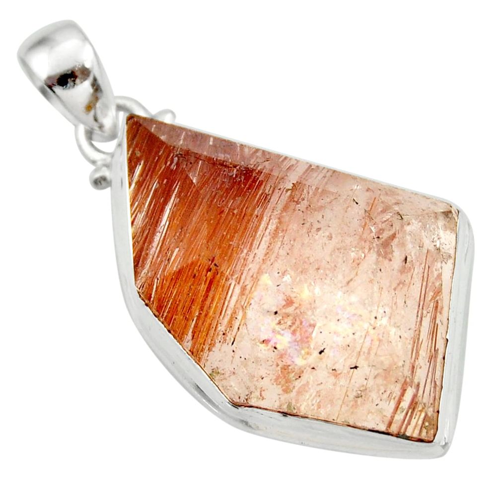  golden rutile 925 sterling silver pendant jewelry d41642