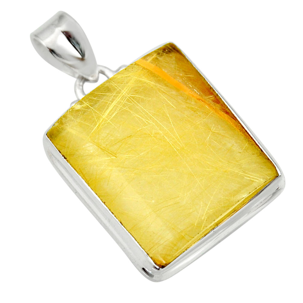  golden rutile 925 sterling silver pendant jewelry d41651