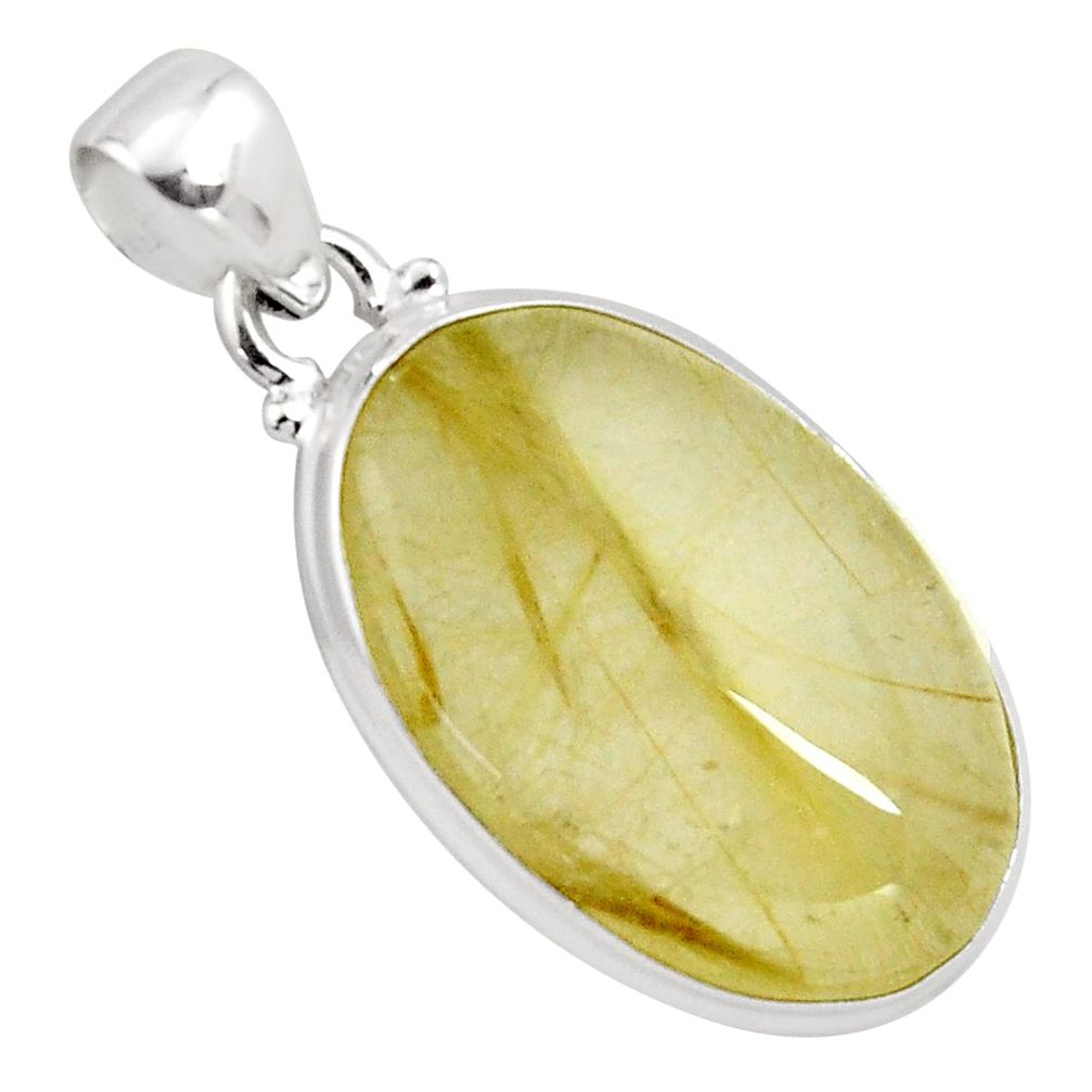 21.48cts natural golden rutile 925 sterling silver pendant jewelry p89083
