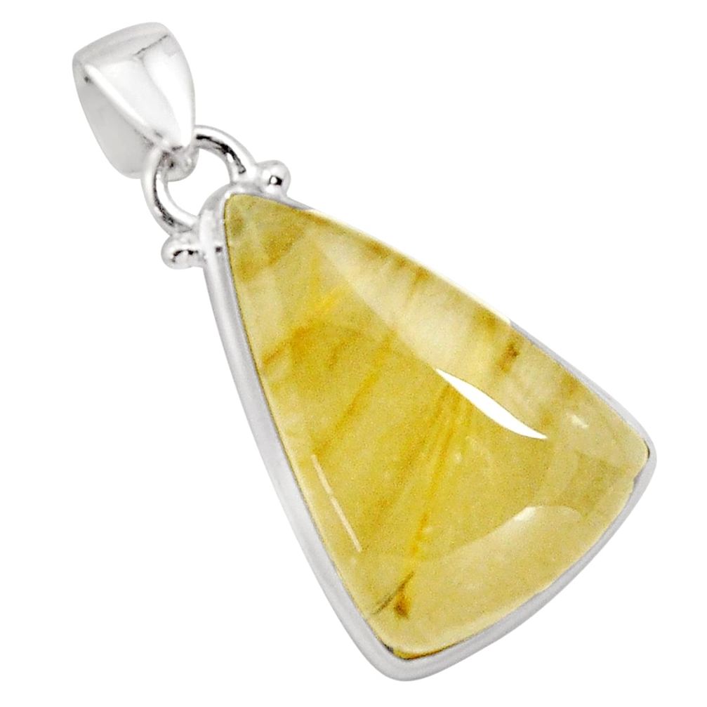 20.85cts natural golden rutile 925 sterling silver pendant jewelry p89088